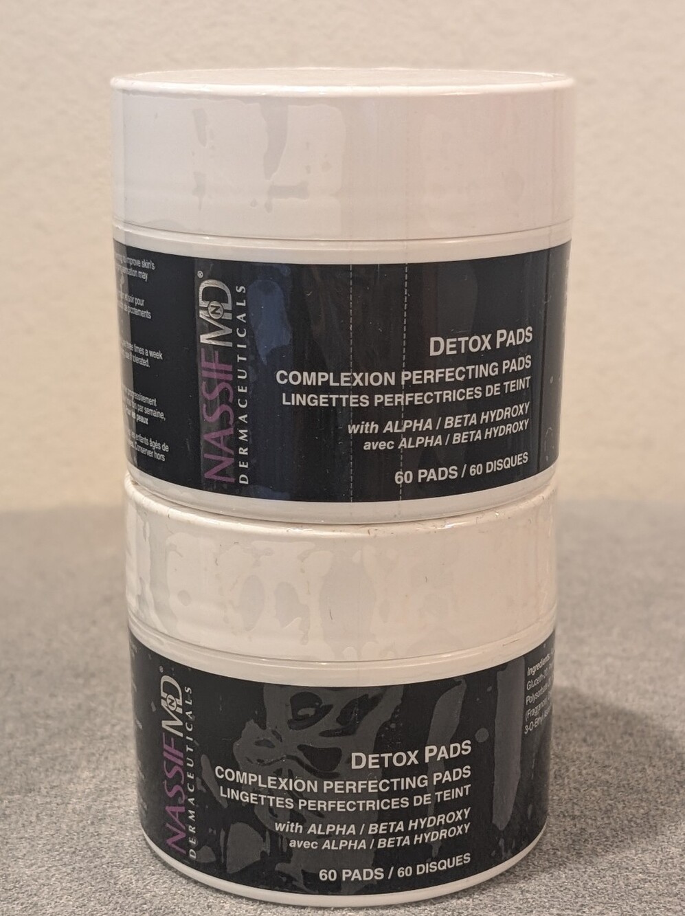 Dr. Nassif MD Detox Pads Complexion Perfecting 60 Pads Alpha Beta Hydroxy sealed